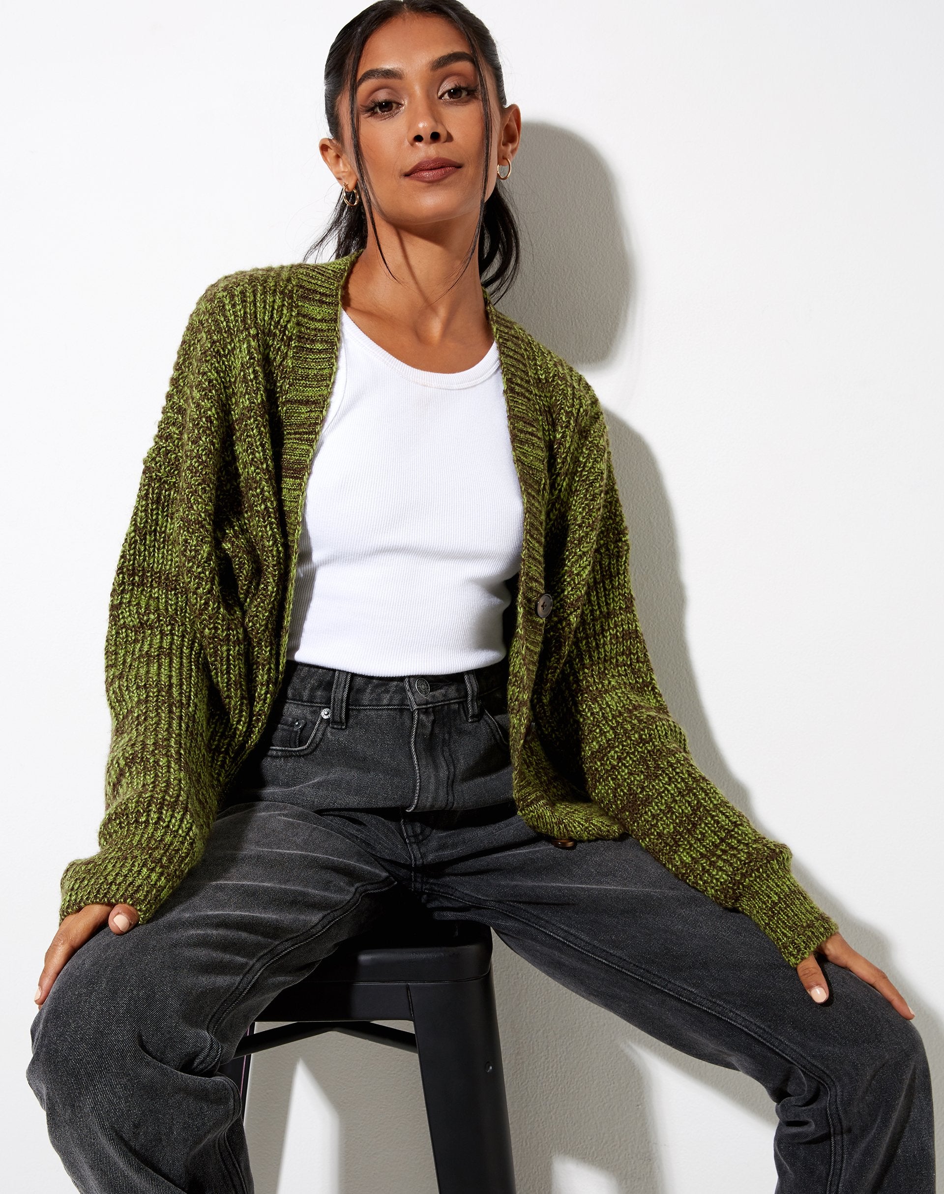 Image de Fia Cardigan en noir et vert