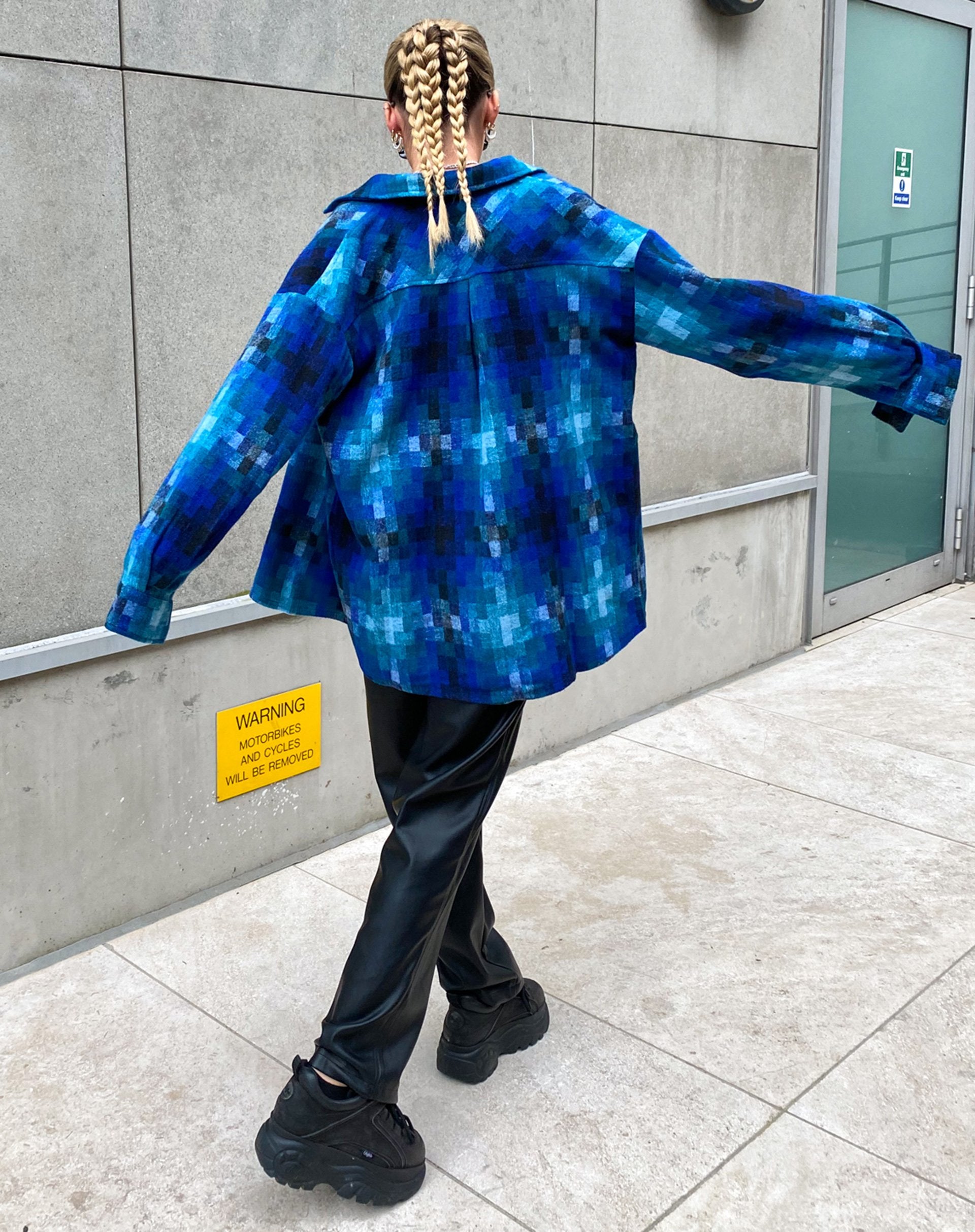 Image de MOTEL X OLIVIA NEILL Chemise Medita à carreaux bleu