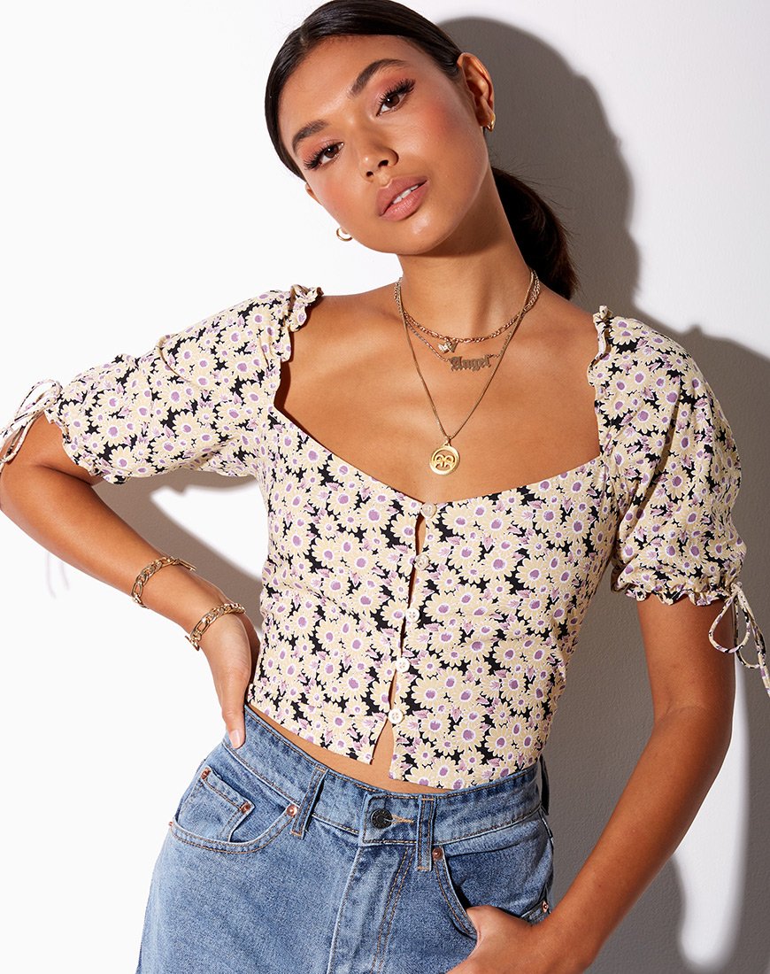 Image de Flaba Crop Top in Daisy Day Cream