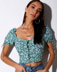 Image de Flaba Top in Floral Field Green