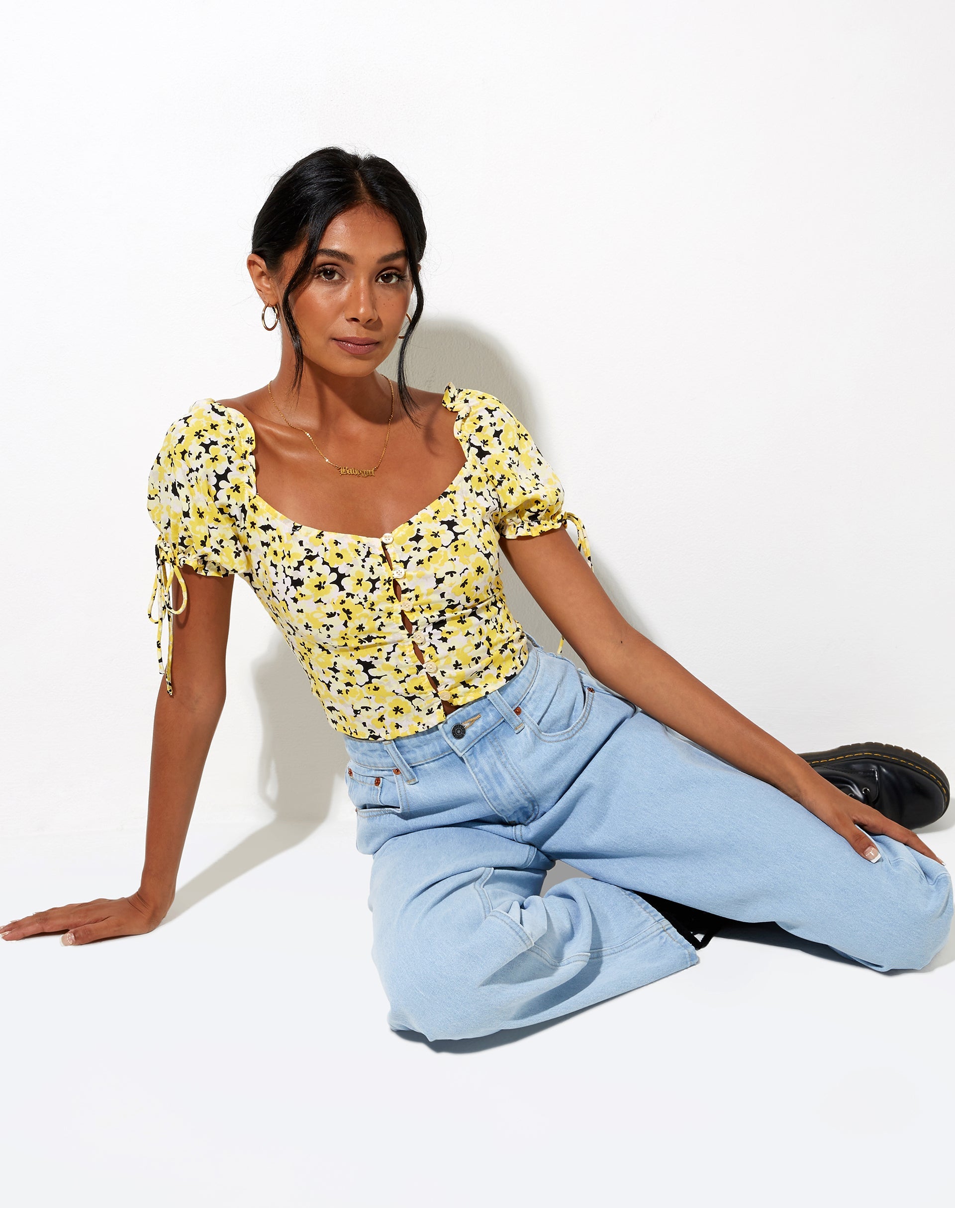Image de Flaba Crop Top in Sunflower Pop Yellow