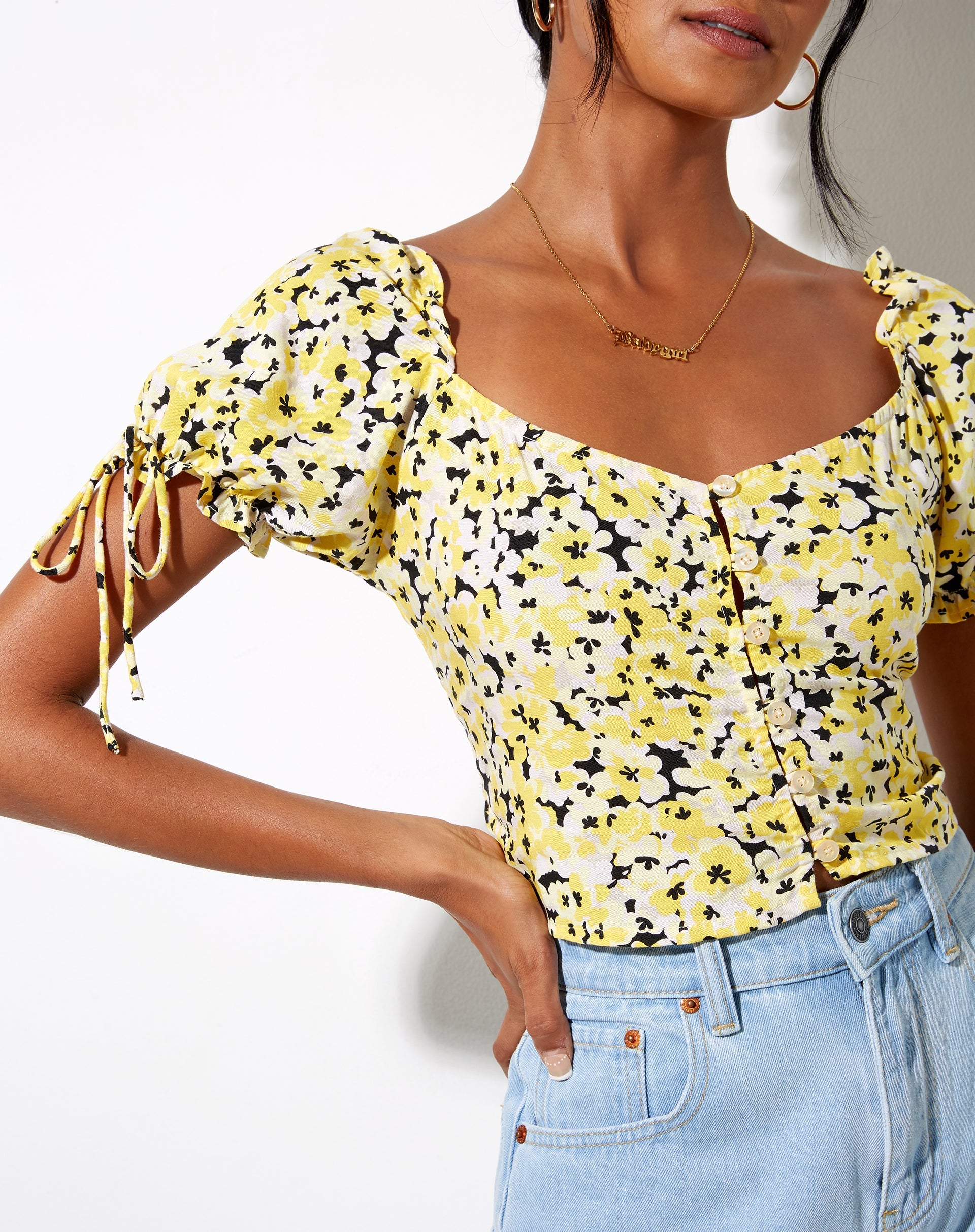 Image de Flaba Crop Top in Sunflower Pop Yellow