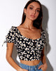 Image de Flaba Crop Top in Mini Daisy Black
