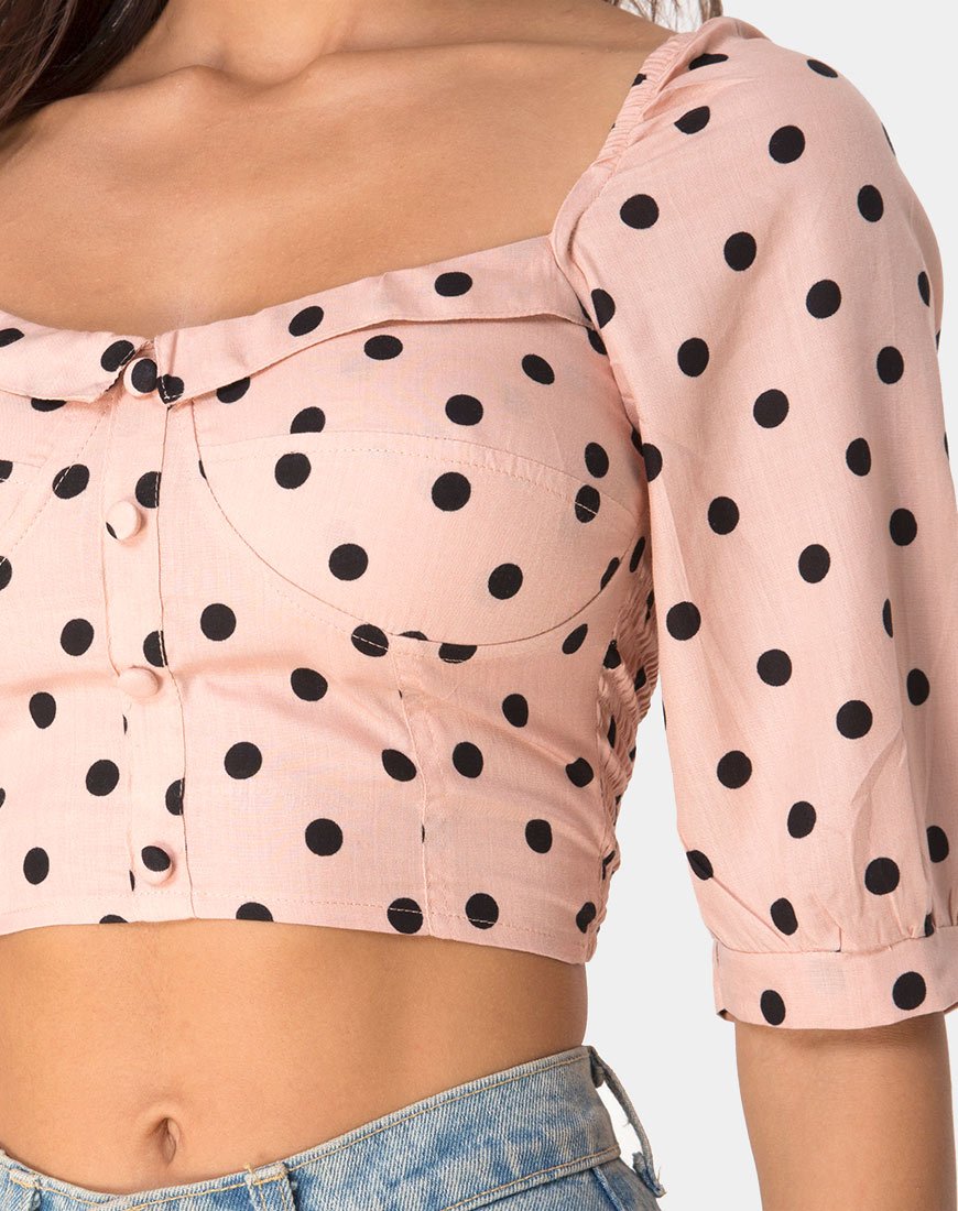 Image de Flory Crop Top in New Polka Nude