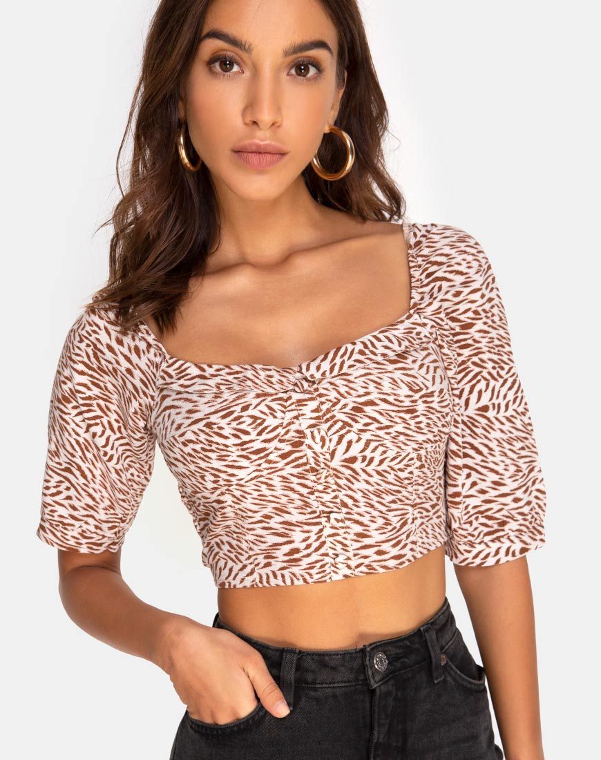 Image de Flory Crop Top in Safari Taupe