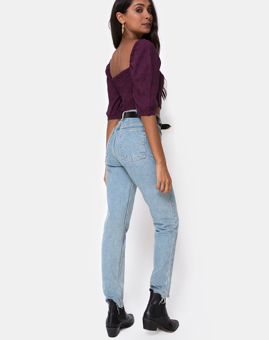 Image de Flory Top in Skater Polka Wine