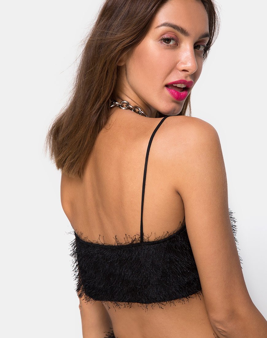 Image de Balien Crop Top in Fringe Black
