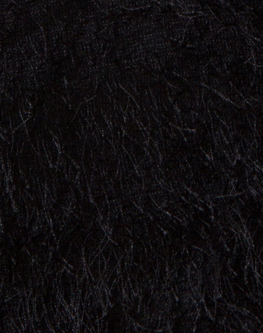 Image de la jupe taille haute Weaver à franges Noir
