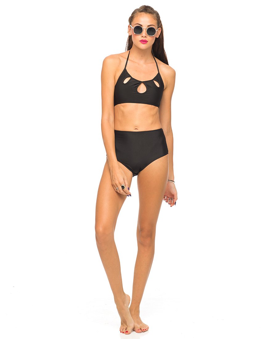 Image de Motel Flux Longline Bikini Top In Black