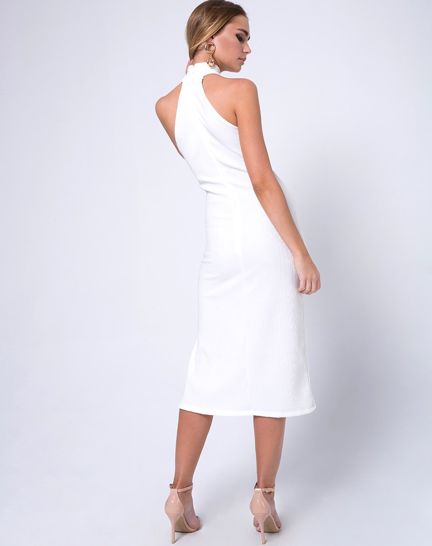Image of Freja Bodycon Dress in Multi Rib Ivory