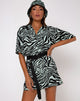 Image de la robe chemise Fresia en zèbre ondulé Mint