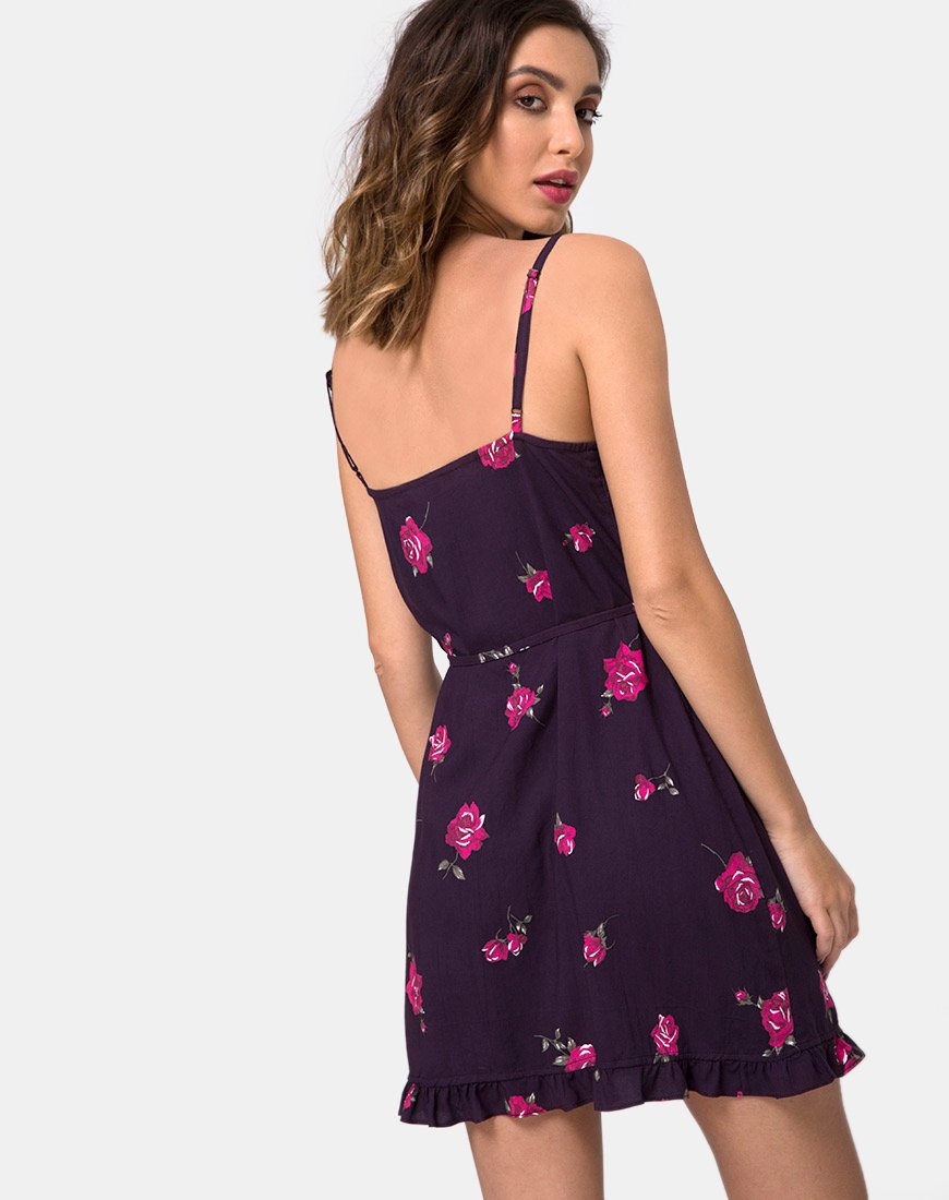 Mini robe Fuare, rose du soir