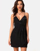 Image de la robe enveloppante Furiosa en satin Cheetah Black
