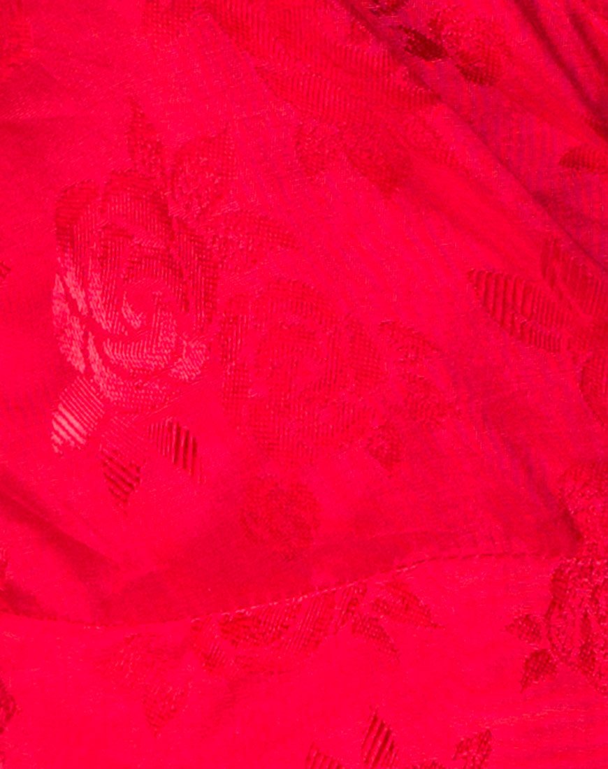 Image of Furiosa Wrap Dress in Satin Rose Red