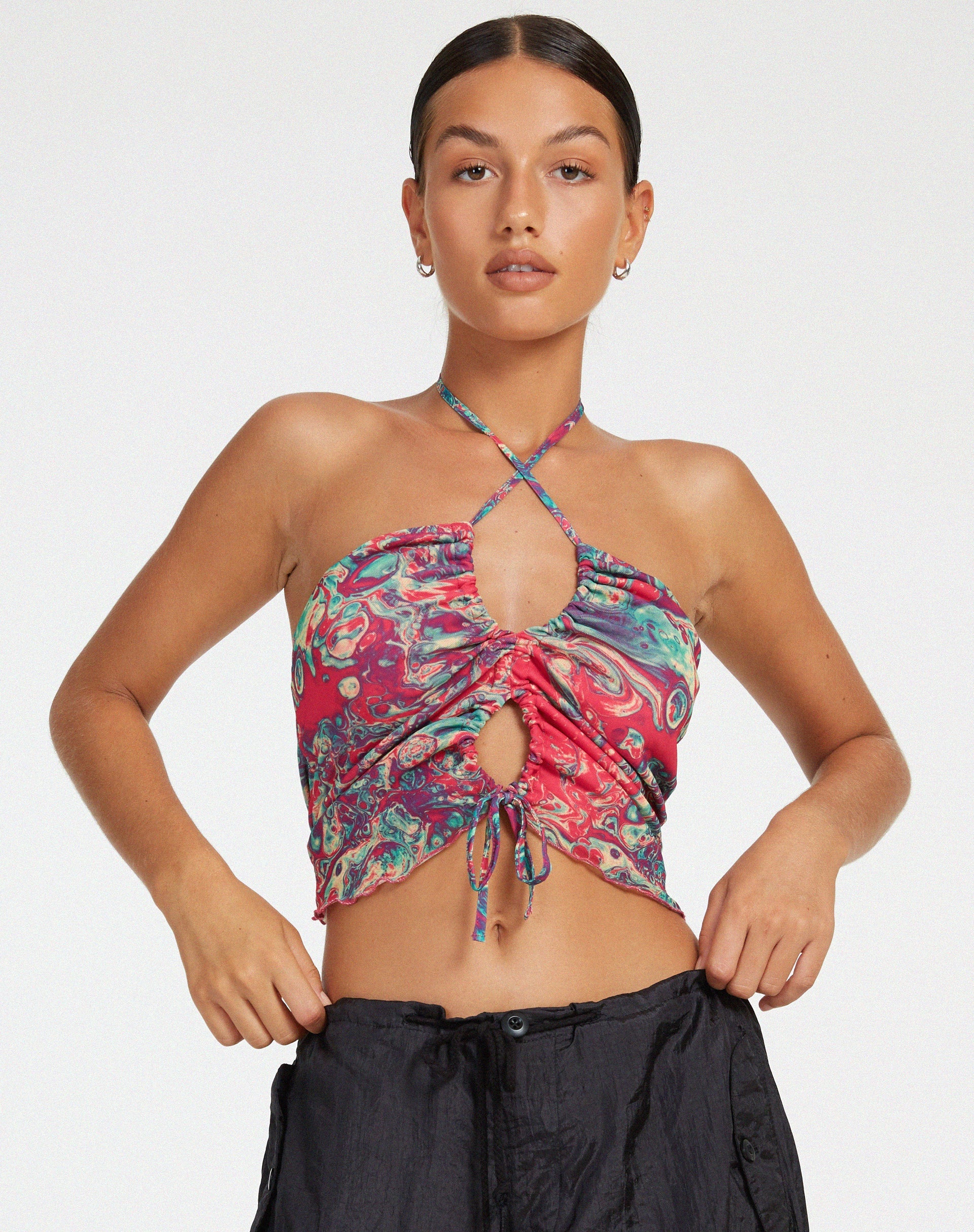 image de Fusena Cutout Top in Festival Print