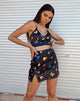 Image de la jupe Zida en satin stretch noir Butterfly