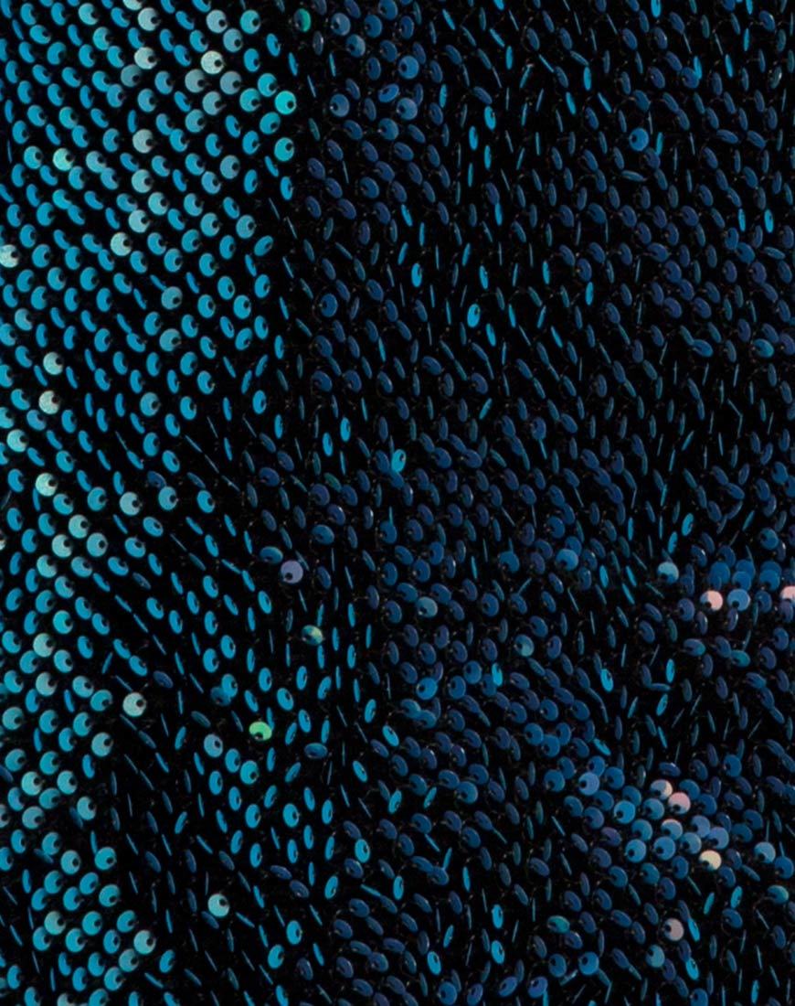 Image of Gabby Plunge Back Dress in Iridescent Opal Shine Sequin