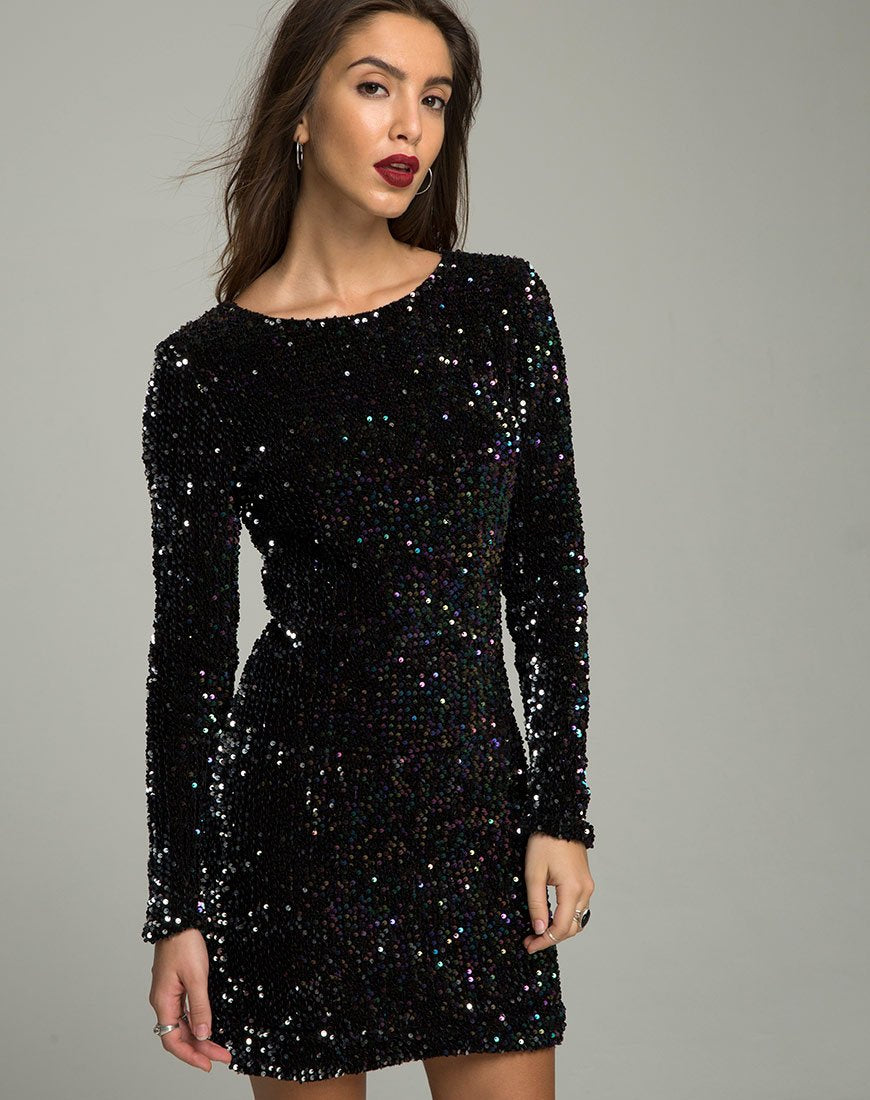 Robe Gabby en paillettes irisées à l'huile