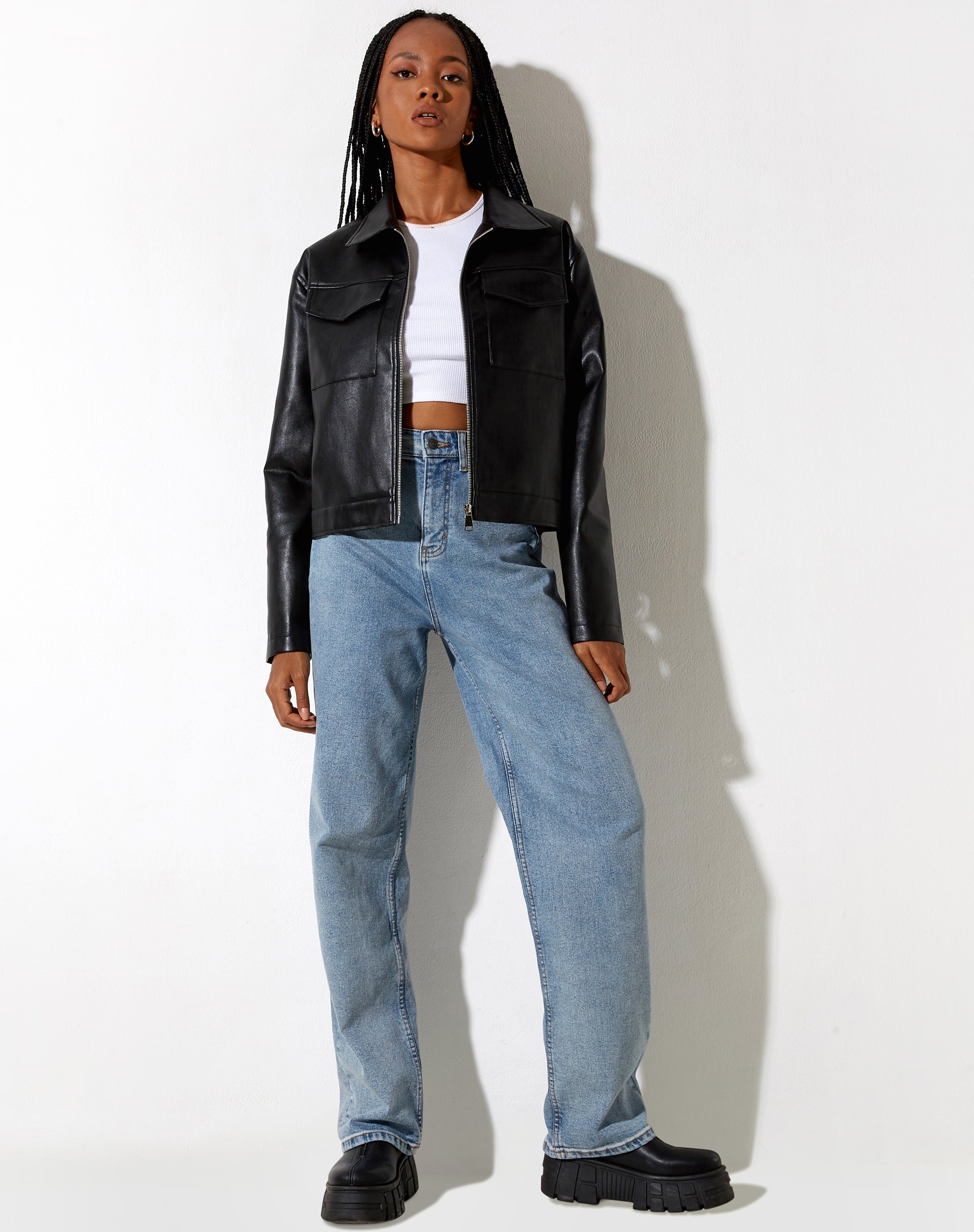 Image de la veste Gadar en PU noir