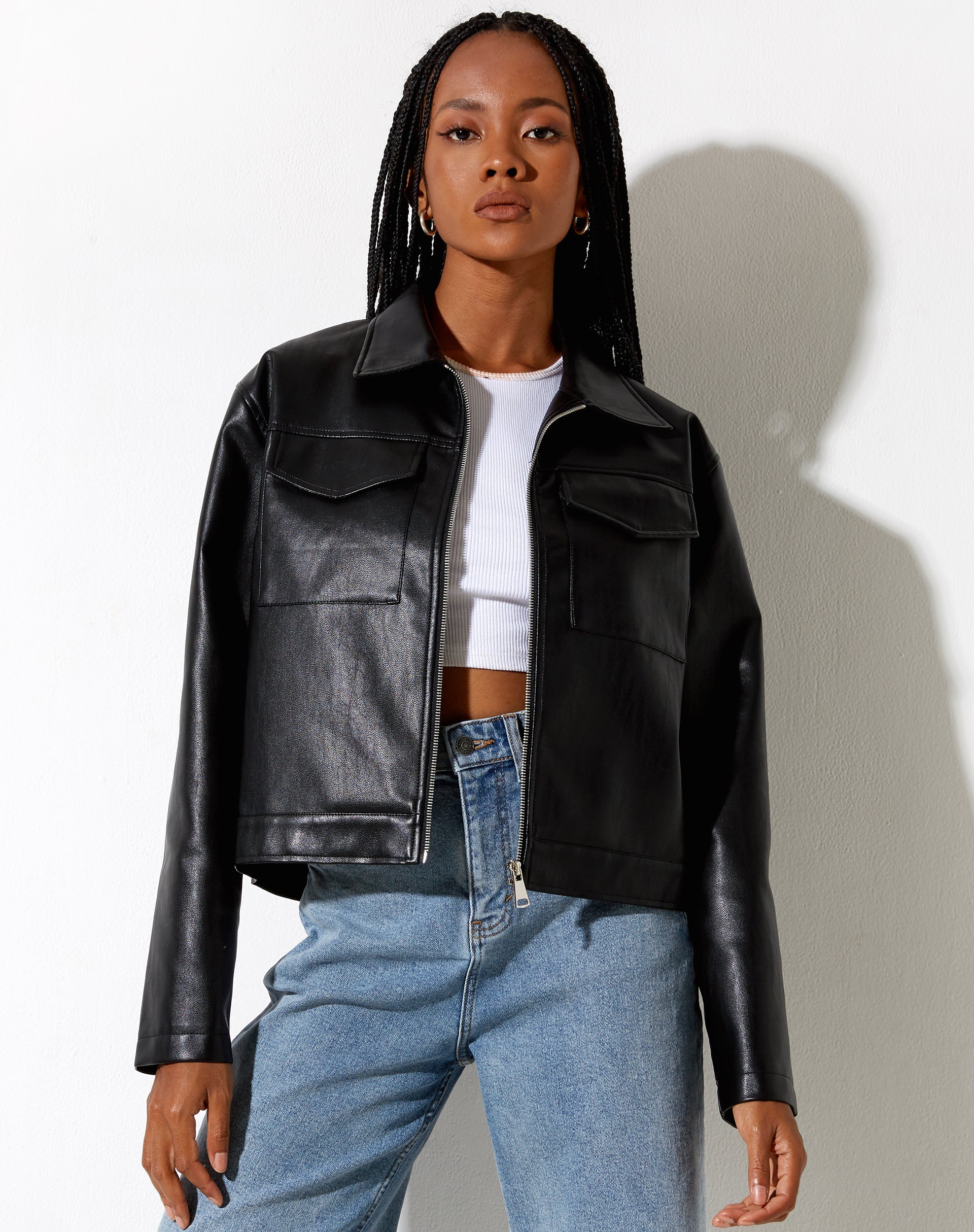 Image de la veste Gadar en PU noir
