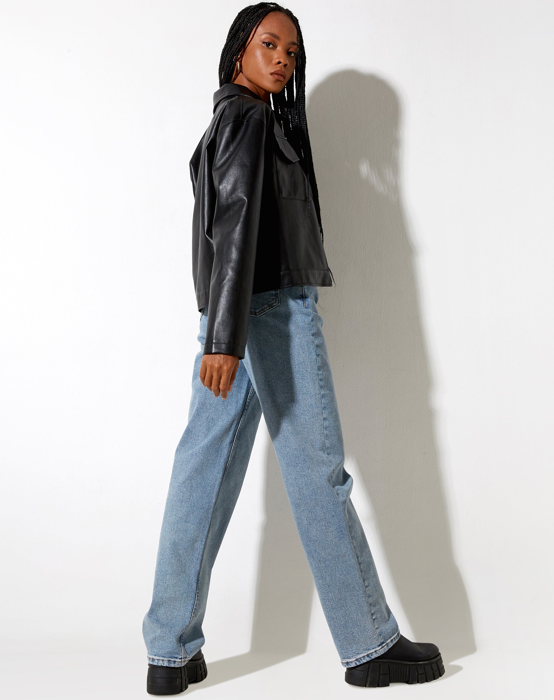 Image de la veste Gadar en PU noir