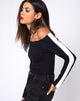 Image de Gadice Bodice Off The Shoulder en noir avec des rayures blanches