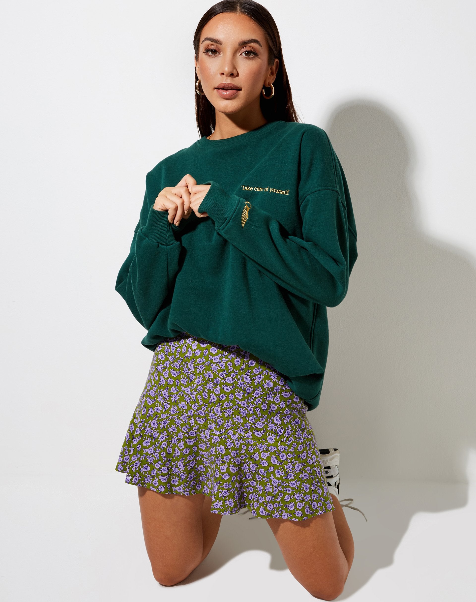 Minijupe Gaelle, Autumn Blossom Khaki