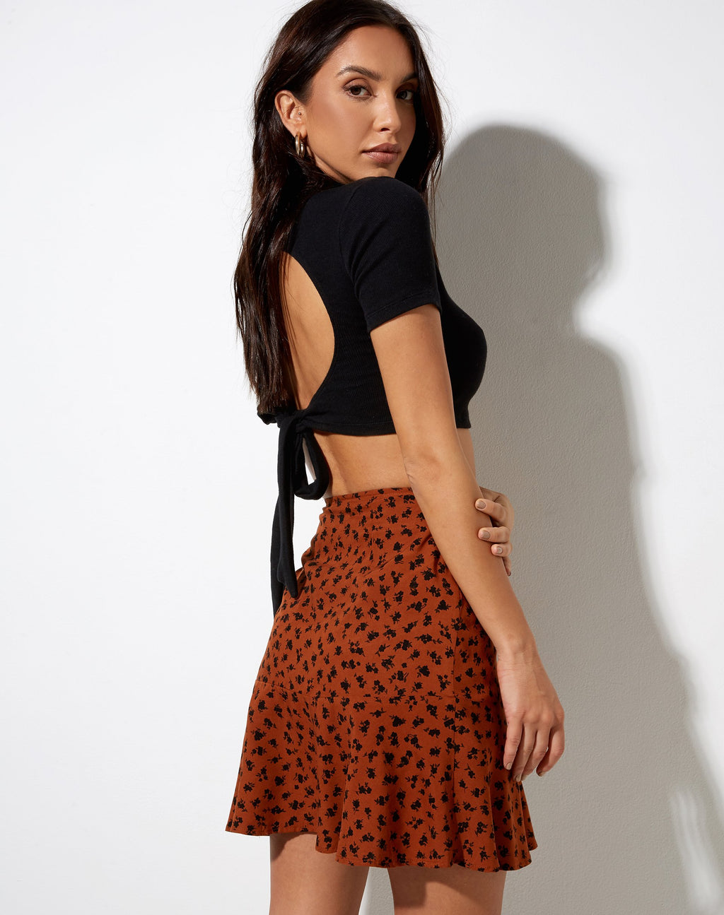 Minijupe Gaelle, Dainty Daisy Bombay Brown