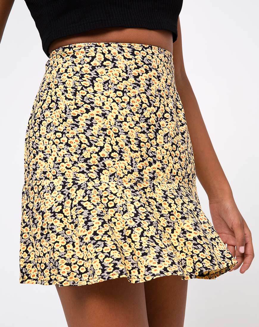 Image de la jupe Gaelle en Mini Bloom Jaune