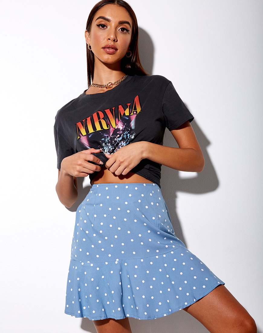Jupe trapèze Gaelle, Skater Polka Blue