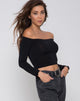 Image de Gaga Off The Shoulder Crop en noir