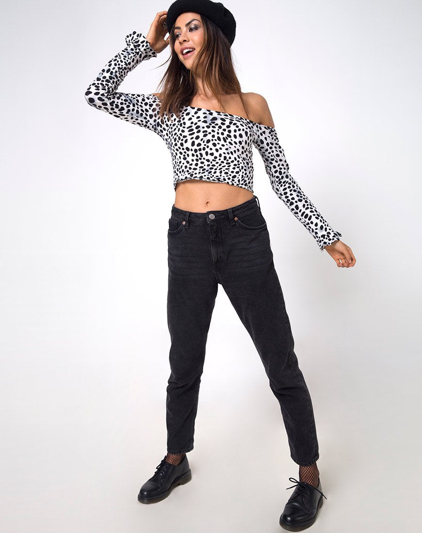 Image de Gaga Off The Shoulder Crop en dalmatien