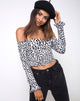Image de Gaga Off The Shoulder Crop en dalmatien