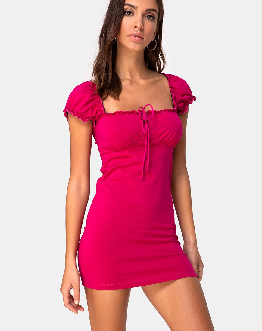 Mini robe Gaina en jersey cerise