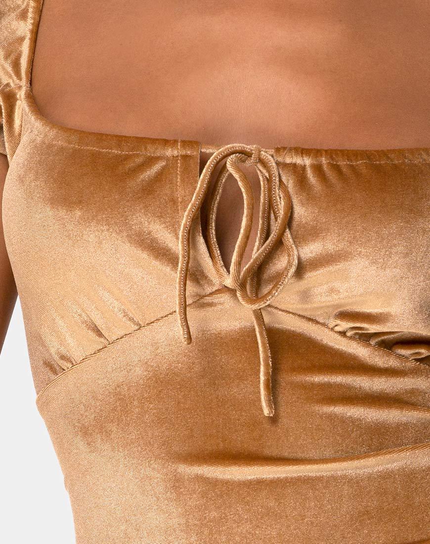 Image de la mini robe Gala en velours doré