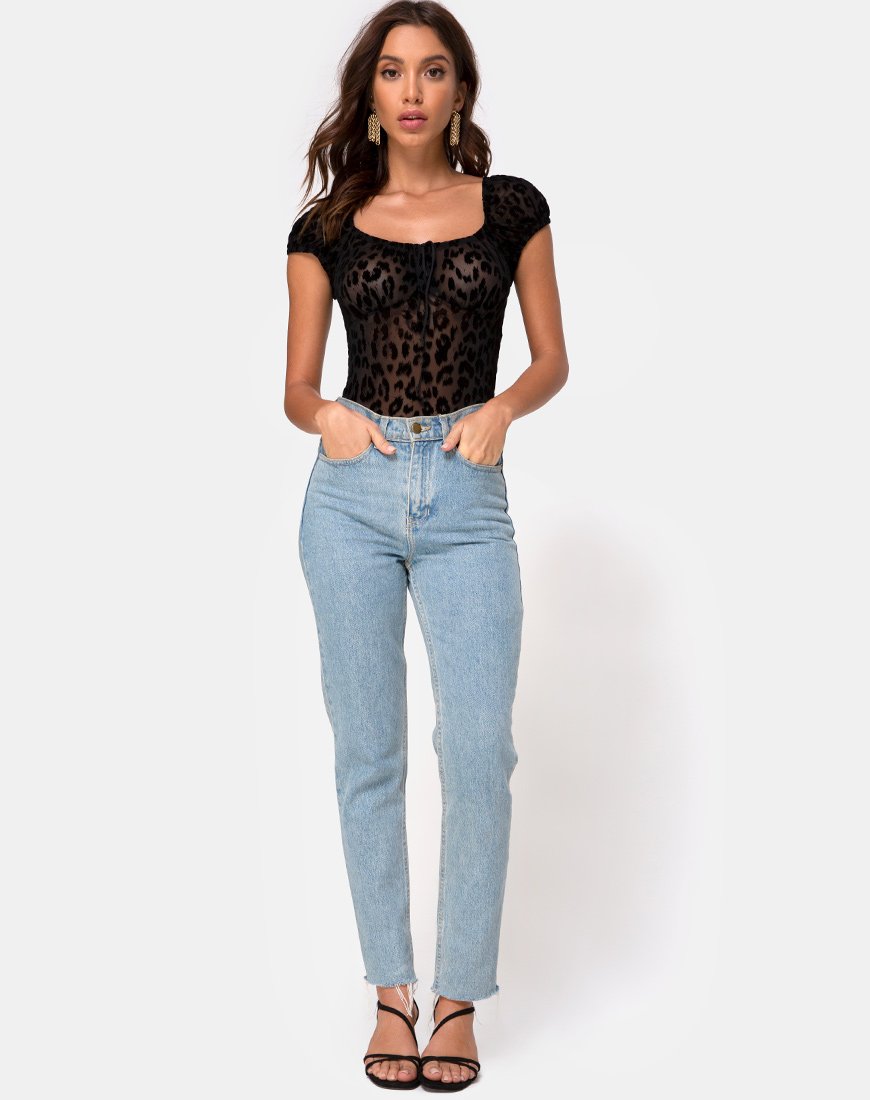 Image de Galacta Bodice in Animal Black Net