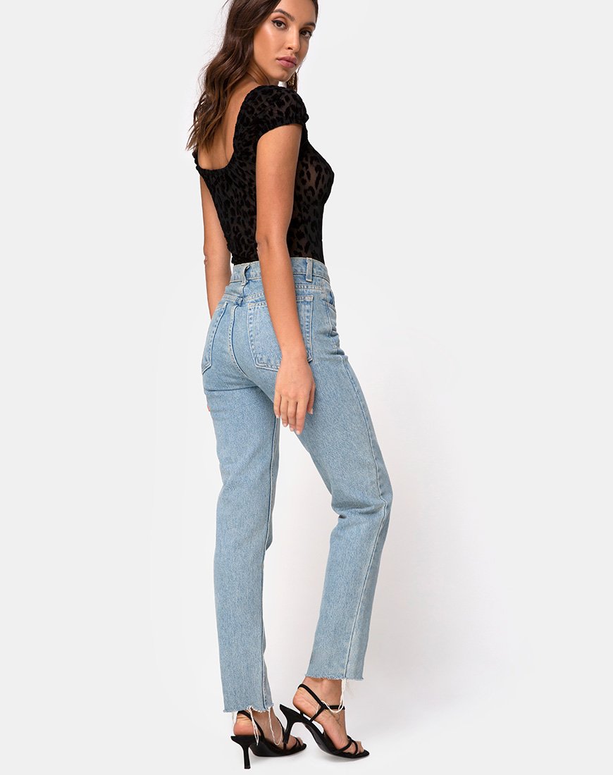 Image de Galacta Bodice in Animal Black Net