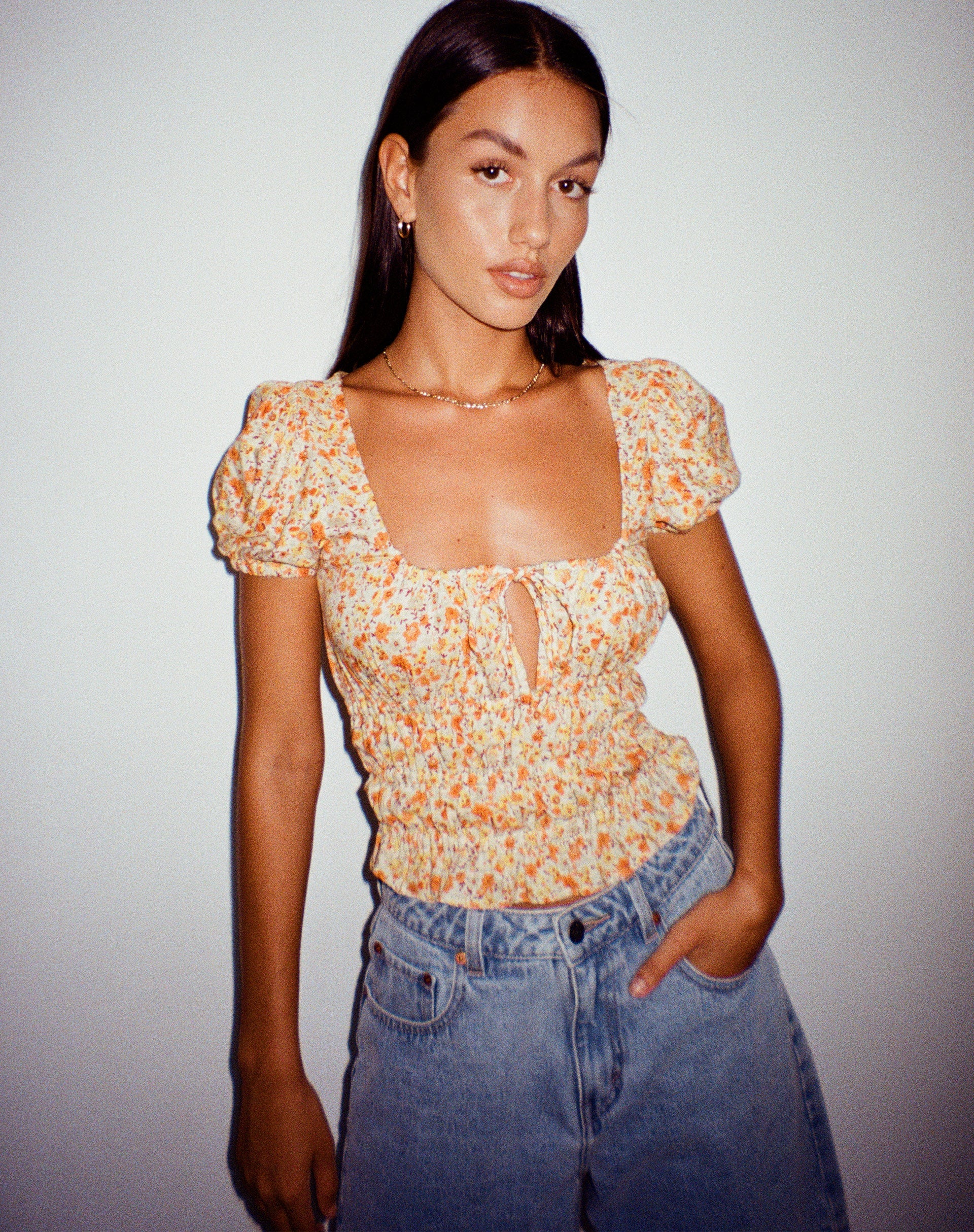 image du Top Galo en Ditsy Tangerine