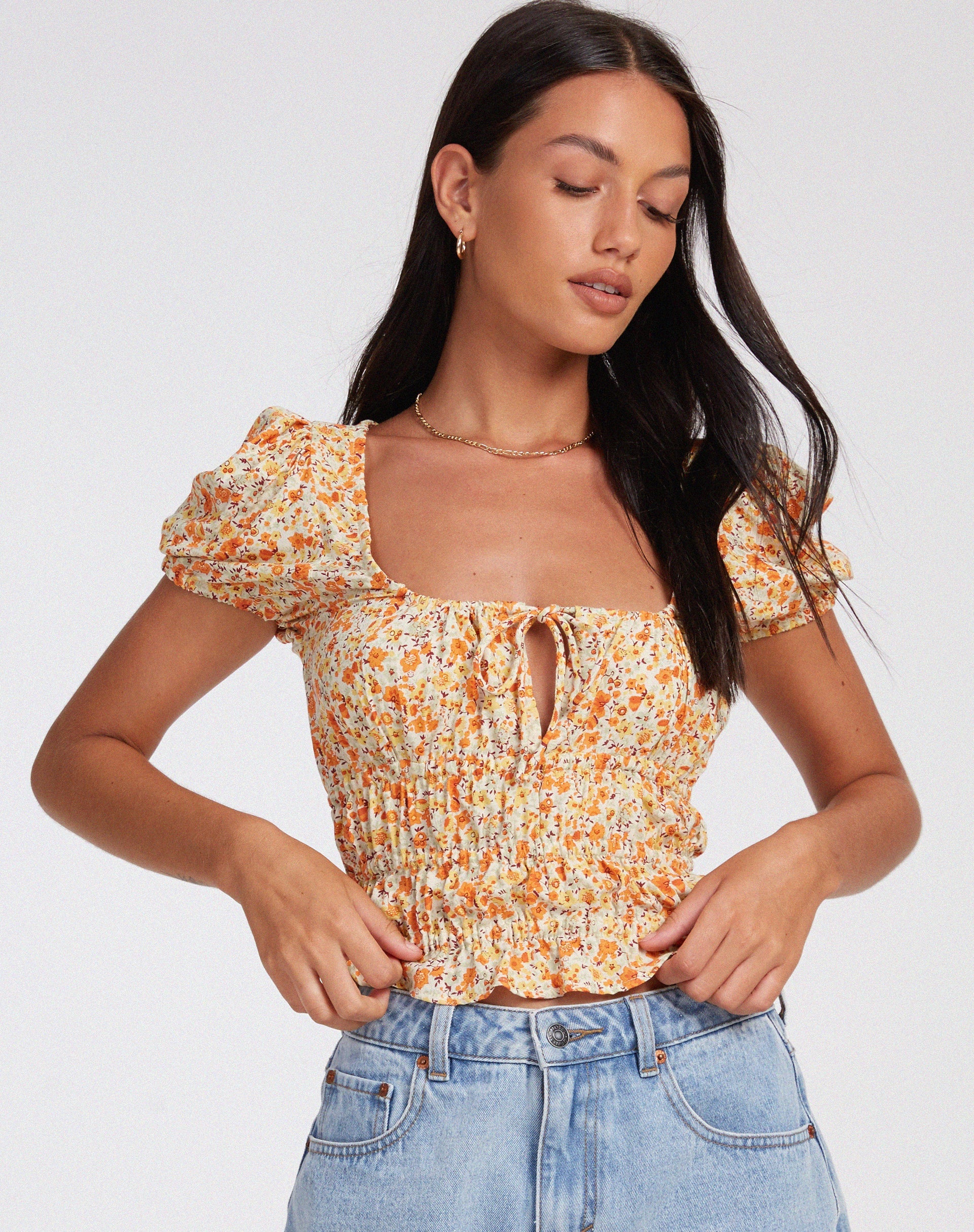 image du Top Galo en Ditsy Tangerine