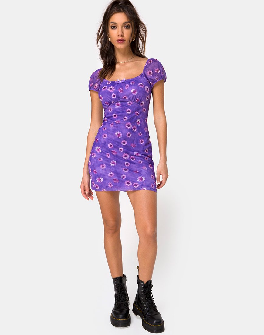Image de Galot Mini Dress in Daisy Daze Purple