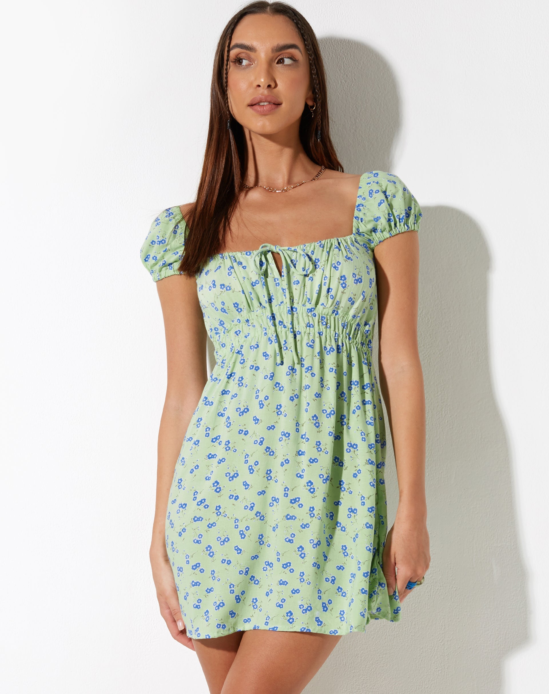 image de Galova Mini Dress in Lime Floral