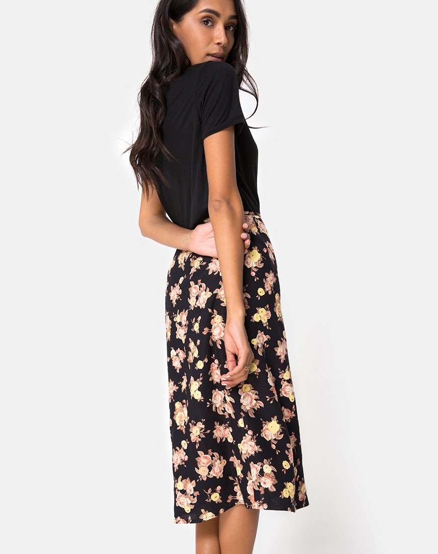 Image de Gamaris Midi Skirt in Antique Rose Black