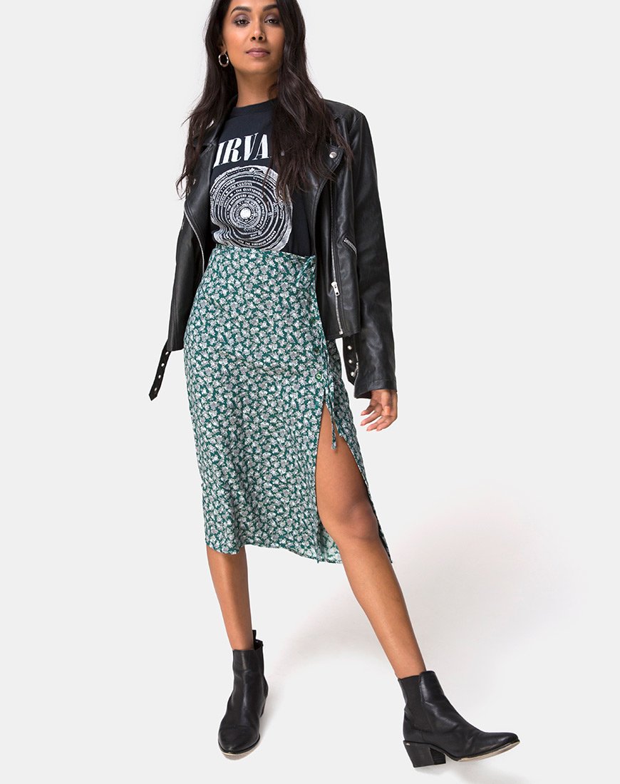 Jupe Gamaris, Floral Bloom Green