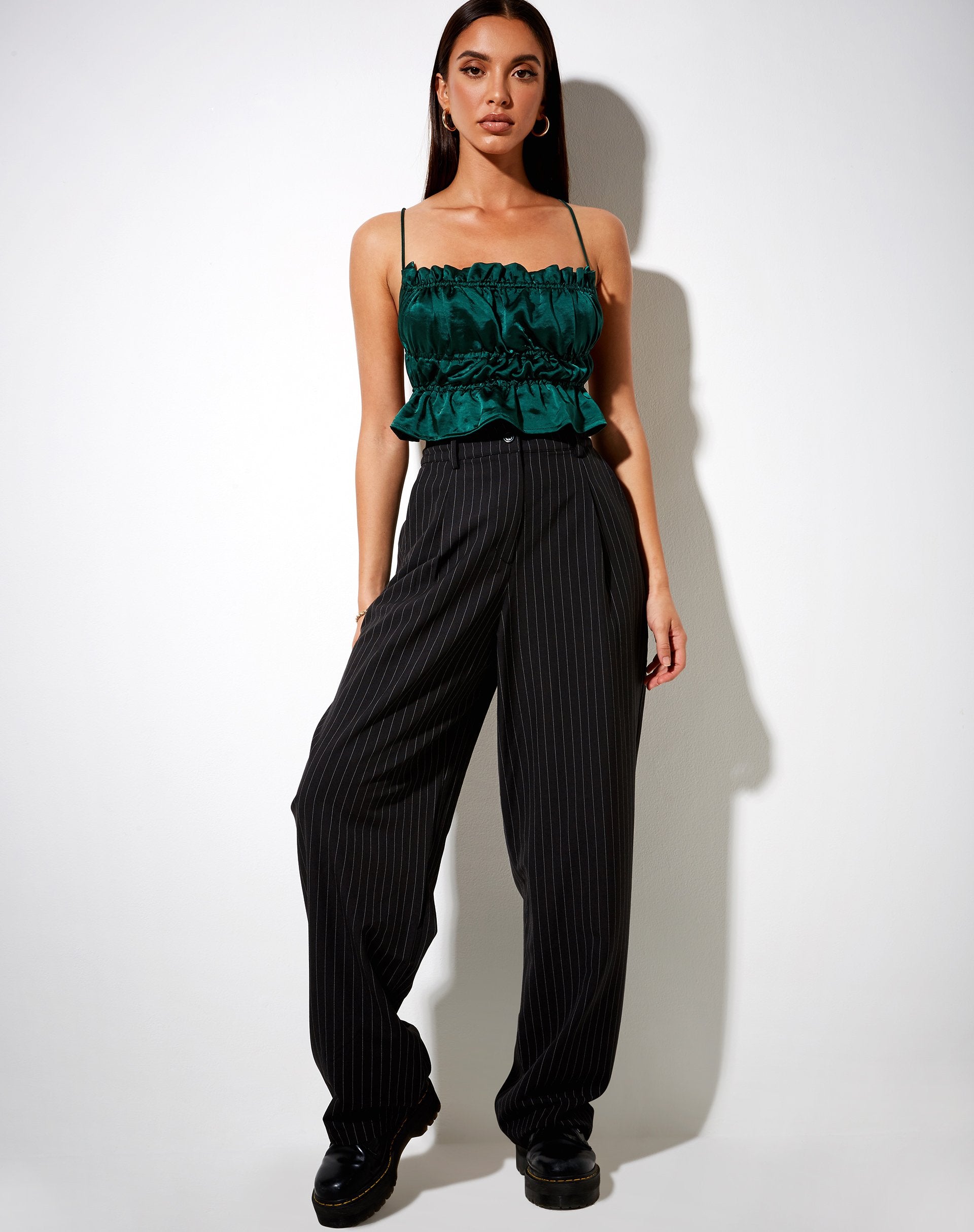 Image de Gamera Cami Top in Satin Forest Green