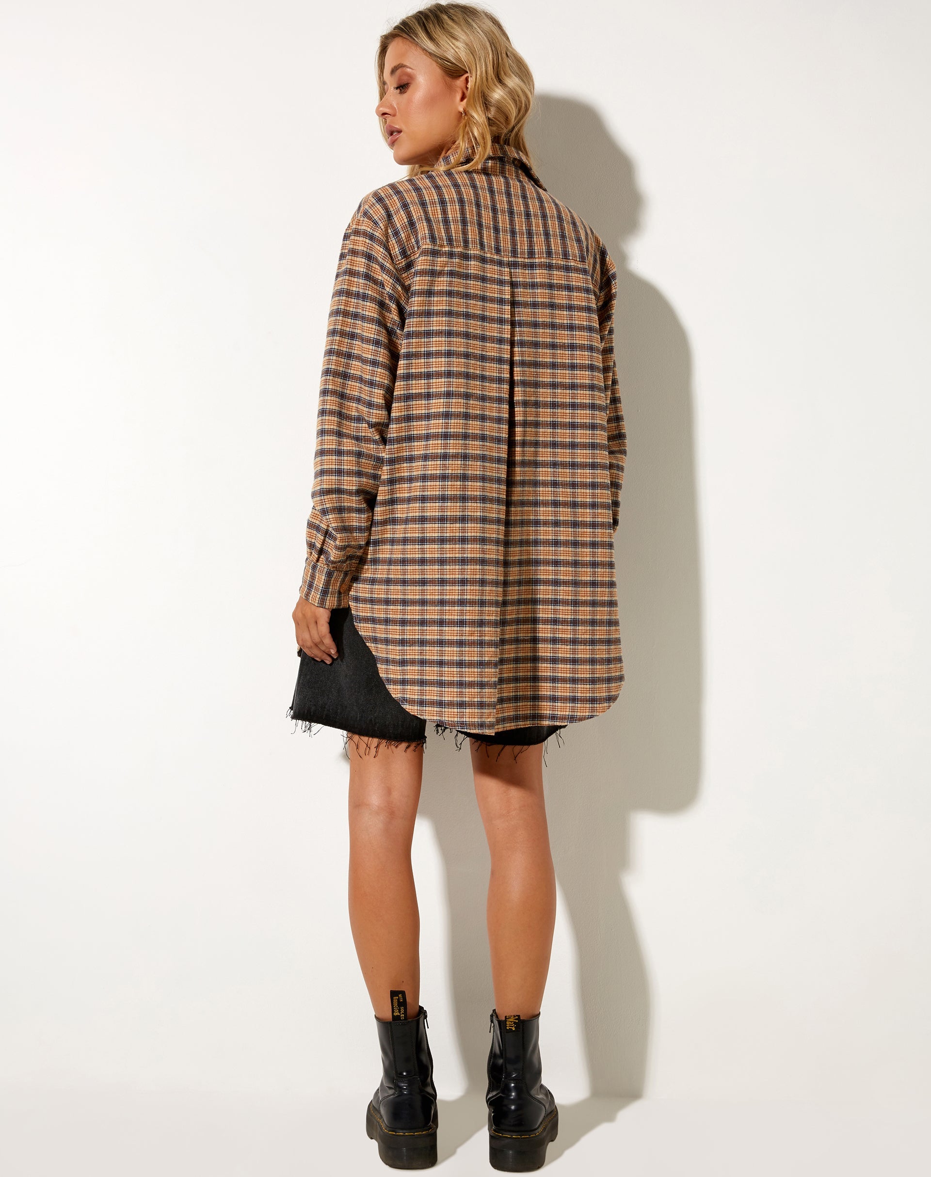 Image de Gane Shirt in Check Brown Tan