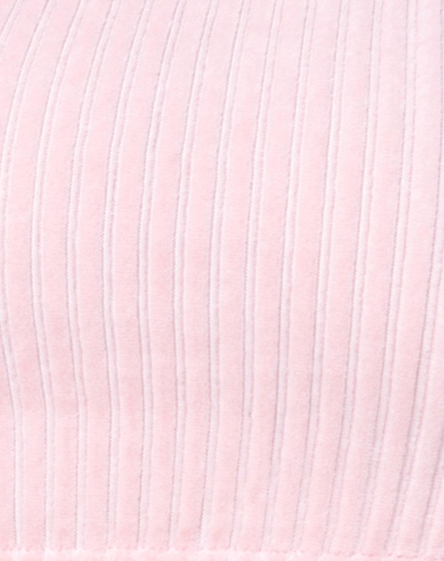 Image de Ganis Long Sleeve Crop Top in Fluffy Knit Candy