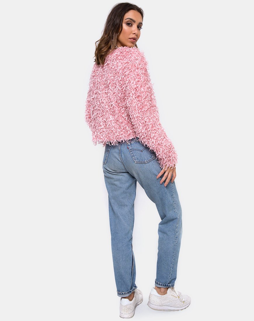 Image de Gasta Cardi en tricot Shaggy sugar Pink