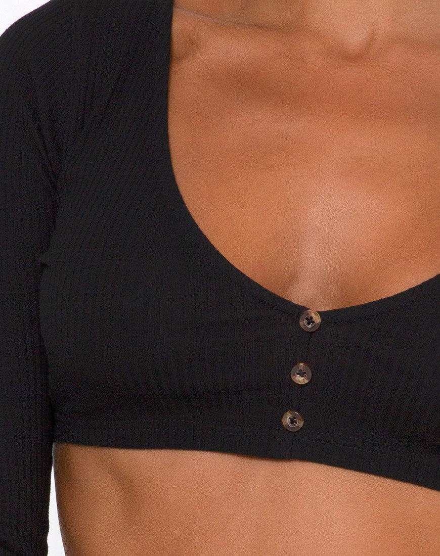 Image de Gato Crop Top in Rib Black