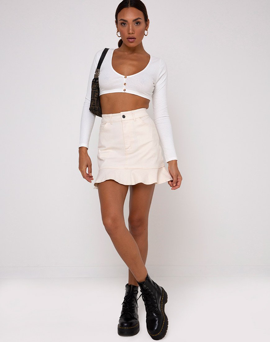 Image de Gato Crop Top in Rib Ivory