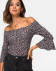 Image de Gaton Bardot Bodice in Ditsy Rose Black